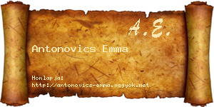 Antonovics Emma névjegykártya